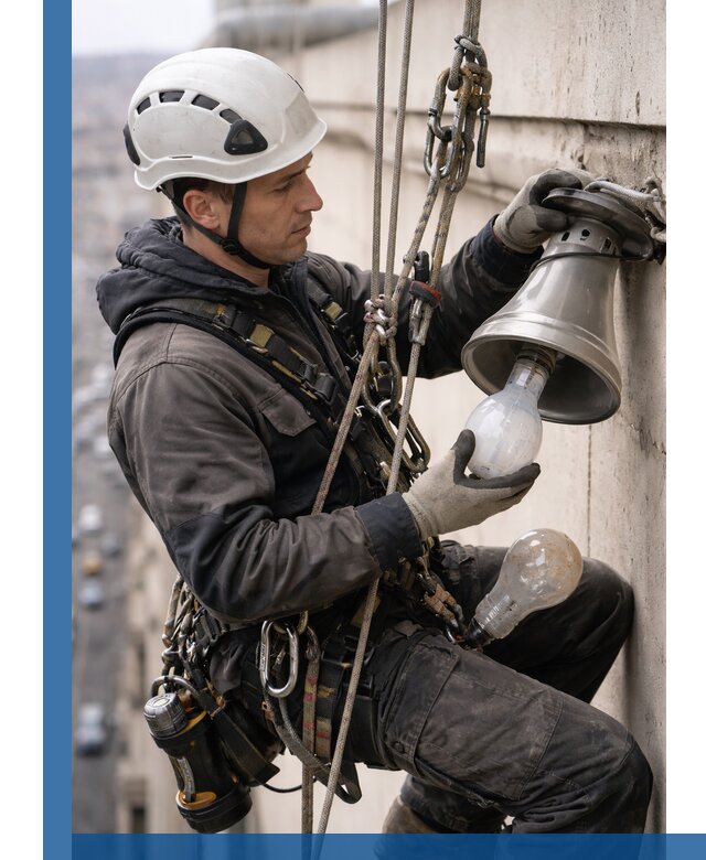 Замена ламп на высоте в Красном Сулине профессионально и быстро