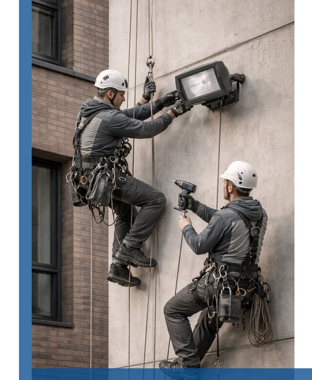 Профессиональный монтаж фасадных прожекторов в Красном Сулине под ключ