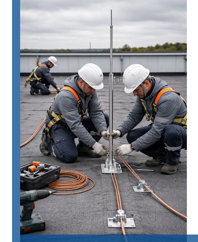 Монтаж молниезащиты на кровле в Красном Сулине под ключ с гарантией