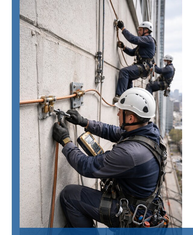 Монтаж системы заземления здания и молниезащиты в Красном Сулине