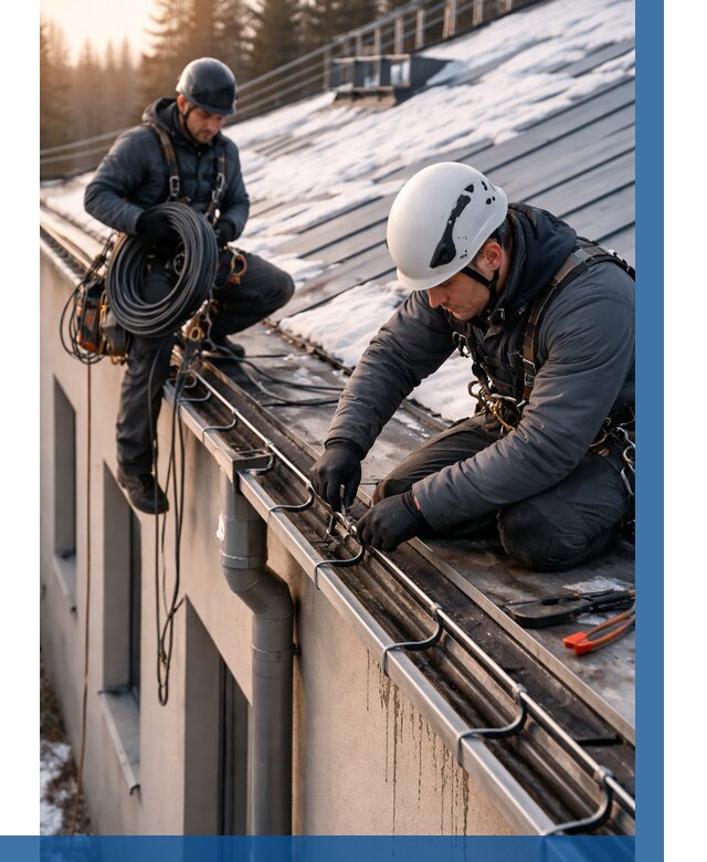 Монтаж греющего кабеля на кровле в Красном Сулине от 459 р. | ВЫСОТНИК-Крл