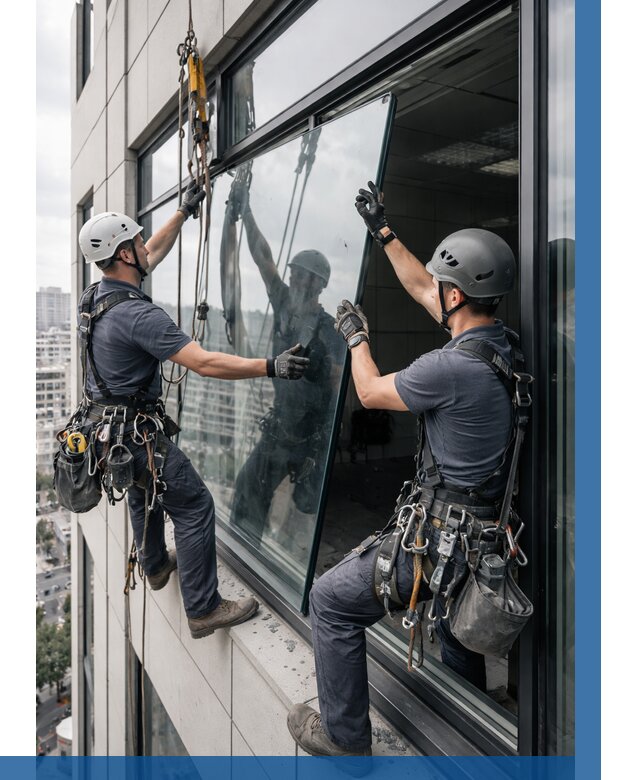 Замена стеклопакетов на высоте в Красном Сулине от 5613 р. | ВЫСОТНИК-Крл