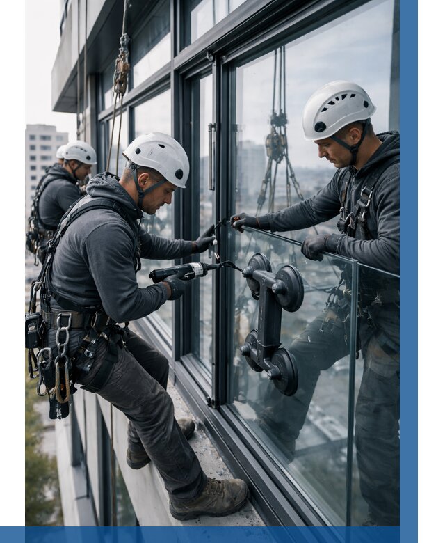 Витражное остекление зданий в Красном Сулине от 3572 р. | ВЫСОТНИК-Крл