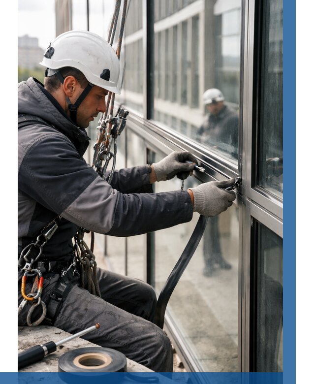 Ремонт витражных конструкций в Красном Сулине от 3572 р. | ВЫСОТНИК-Крл