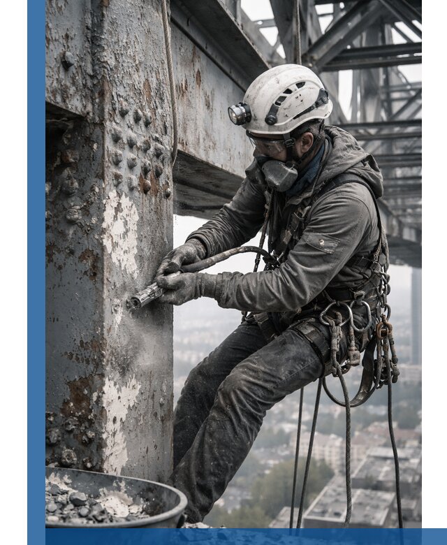 Удаление старой краски с металлических конструкций в Красном Сулине