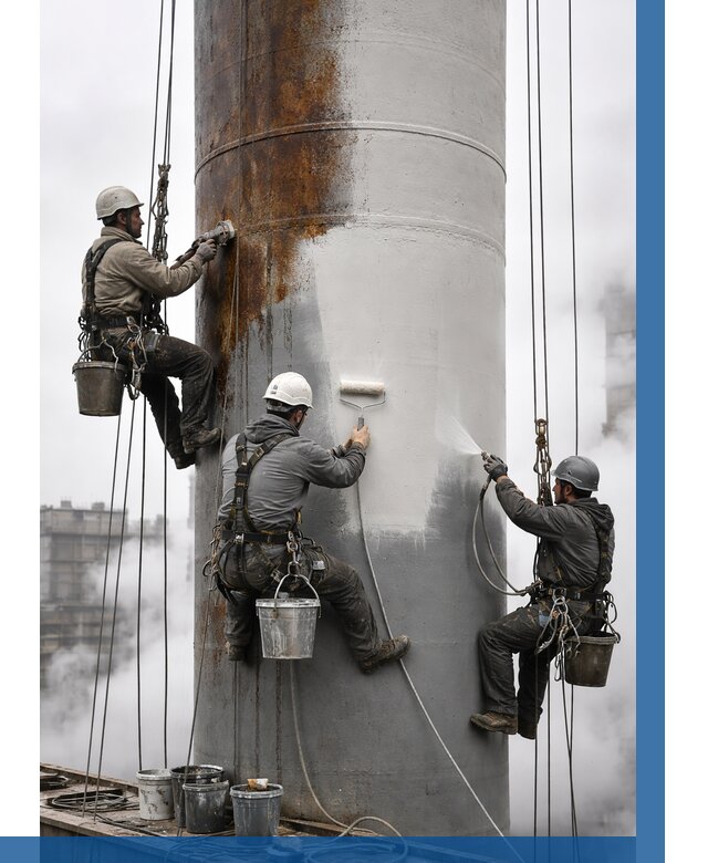 Покраска дымовых труб в Красном Сулине от 8675 р. | ВЫСОТНИК-Крл