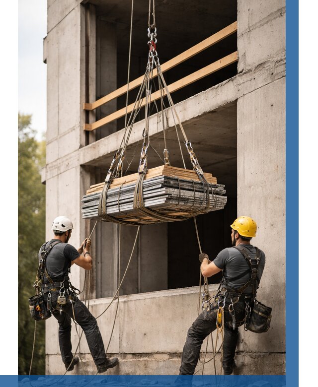 Подъем материала на этаж веревками в Красном Сулине от 1531 р. | ВЫСОТНИК-Крл