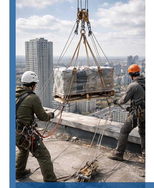 Подъем и монтаж крупногабаритных грузов на крышу в Красном Сулине