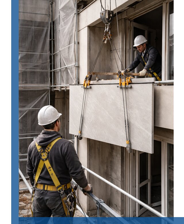 Подъем керамогранита на этаж в Красном Сулине грузчиками и техникой