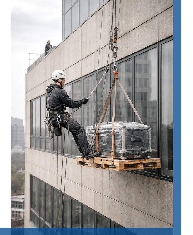 Спуск груза по фасаду в Красном Сулине от 3572 р. | ВЫСОТНИК-Крл