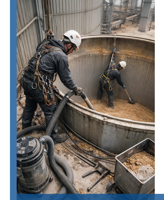 Профессиональная чистка зерновых бункеров в Красном Сулине с выездом