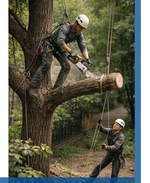 Спил деревьев альпинистами в Красном Сулине от 8165 р. | ВЫСОТНИК-Крл