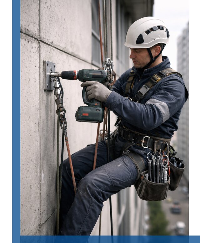 Установка анкерных точек для высотных работ в Красном Сулине